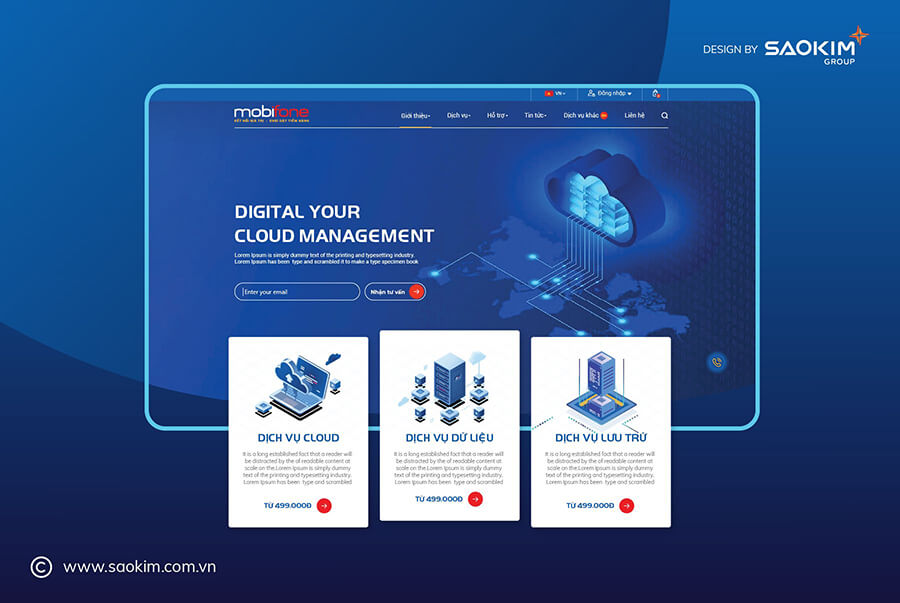 Website Mobifone Cloud được thiết kế bởi Sao Kim Website Mobifone Cloud được thiết kế bởi Sao Kim